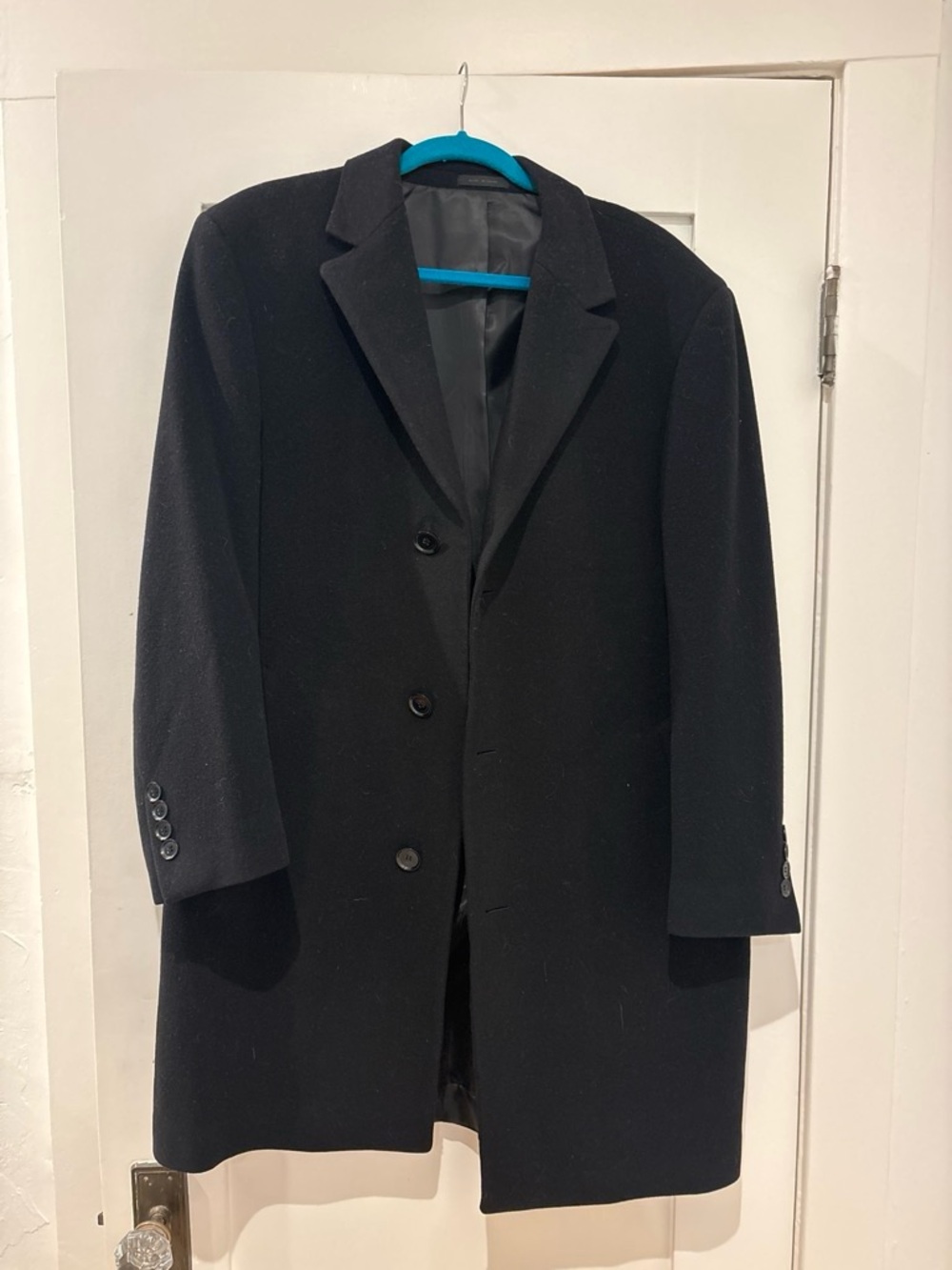 Calvin Klein Black Wool Pea Coat